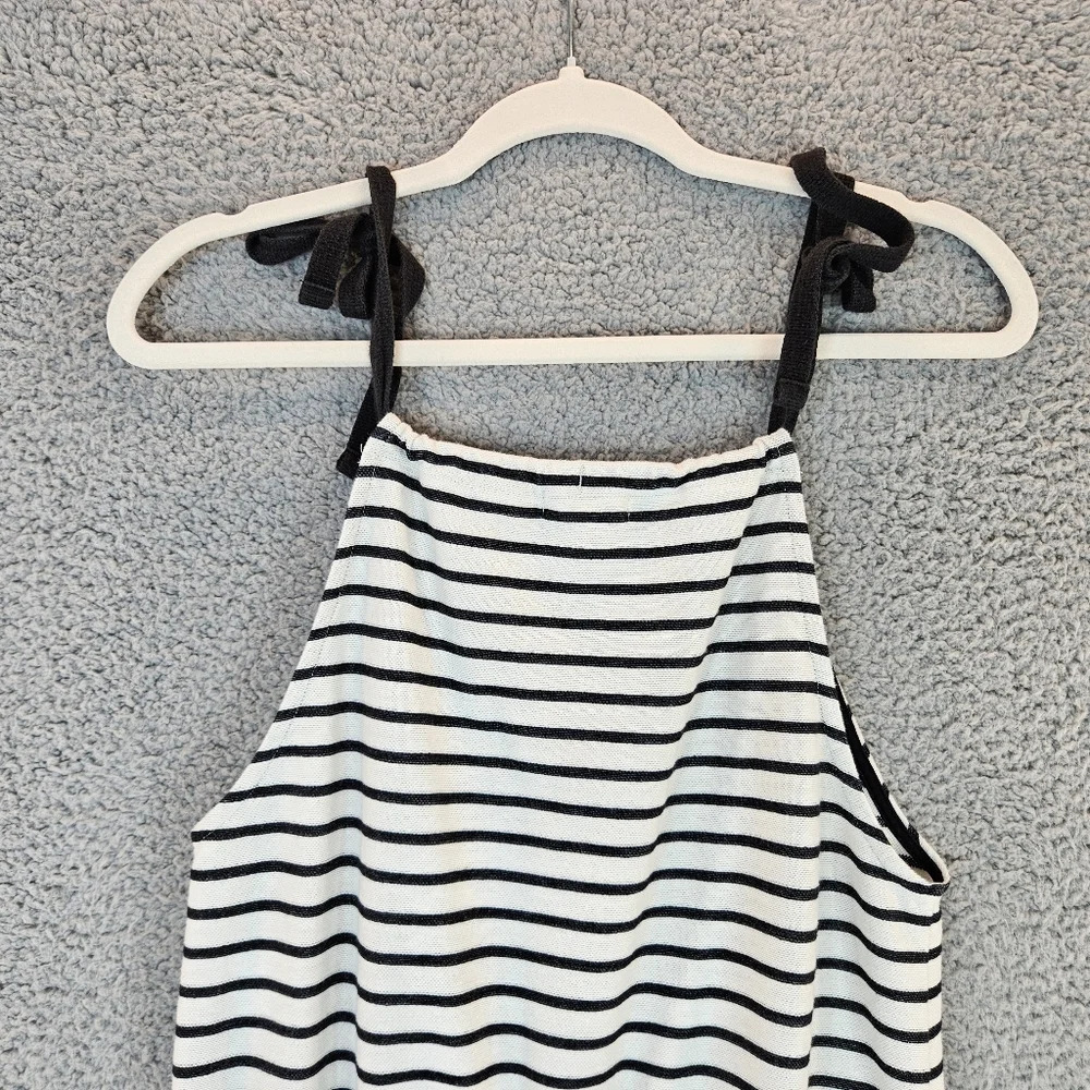 Madewell Black & White tie at shoulders Romper With Pockets. Sz XS - Picture 9 of 11